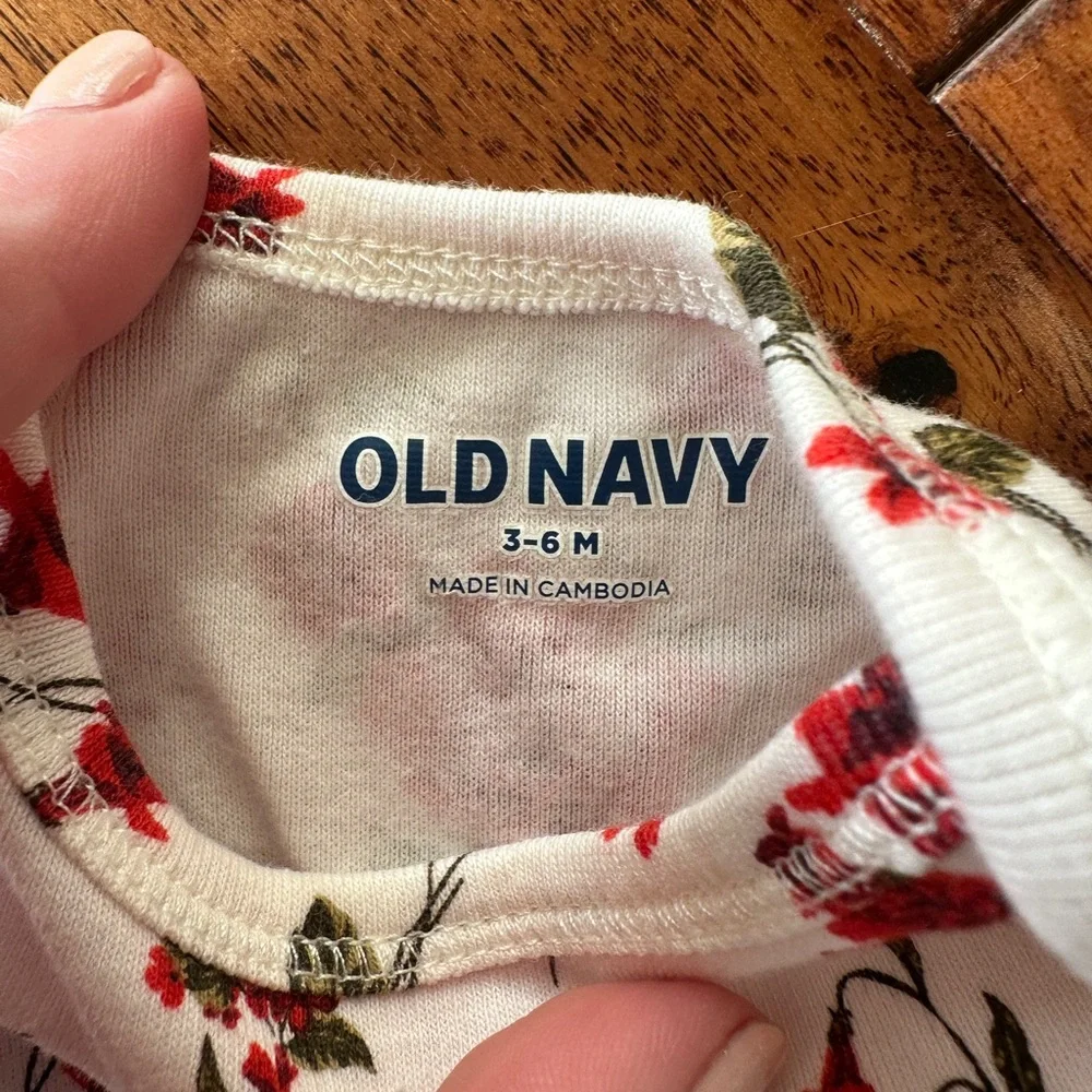 Old Navy Red Floral Kids Bodysuit